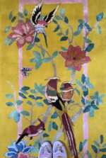 Wendy Morrison Design - Birdsong Yellow Hand-Tufted Runner 12138 by Nazmiyal Antique Rugs