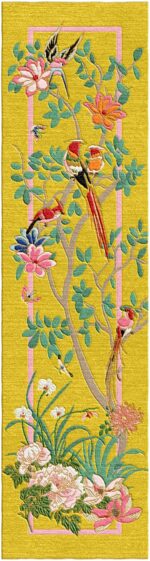 Wendy Morrison Design - Birdsong Yellow Hand-Tufted Runner 12138 by Nazmiyal Antique Rugs