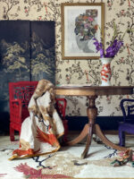Wendy Morrison Design - Cranes in Trees Hand Tufted Rug 21242 by Nazmiyal Antique Rugs