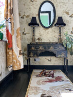 Wendy Morrison Design - Cranes in Trees Hand Tufted Runner Rug 21243 by Nazmiyal Antique Rugs