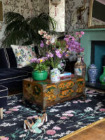 Wendy Morrison Design - Flowers of Virtue Graphite Hand-Tufted Rug 21255 by Nazmiyal Antique Rugs