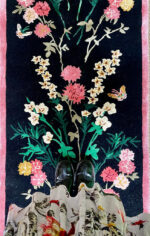 Wendy Morrison Design - Flowers of Virtue Graphite Hand-Tufted Runner Rug 21256 by Nazmiyal Antique Rugs