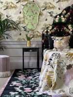 Wendy Morrison Design - Flowers of Virtue Graphite Hand-Tufted Runner Rug 21256 by Nazmiyal Antique Rugs
