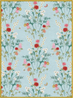 Wendy Morrison Design - Flowers of Virtue Opal Blue Hand-Tufted Rug 12157 by Nazmiyal Antique Rugs