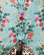 Wendy Morrison Design - Flowers of Virtue Opal Blue Hand-Tufted Rug 12157 by Nazmiyal Antique Rugs