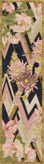 Wendy Morrison Design - Herringbone Florals Hand-Tufted Runner Rug 12160 by Nazmiyal Antique Rugs
