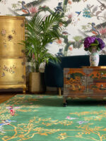 Wendy Morrison Design - Jardin de Orient Green and Gold Hand-Tufted Rug 21264 by Nazmiyal Antique Rugs