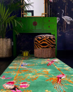 Wendy Morrison Design - Jardin de Orient Green and Gold Hand-Tufted Runner Rug 21265 by Nazmiyal Antique Rugs