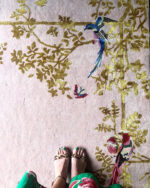 Wendy Morrison Design - Jardin de Orient Pink and Gold Hand-Tufted Rug 21266 by Nazmiyal Antique Rugs