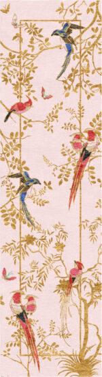 Wendy Morrison Design - Jardin de Orient Pink and Gold Hand-Tufted Runner 12167 by Nazmiyal Antique Rugs