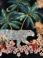 Wendy Morrison Design - Leopard Palms Dark Hand-Tufted Rug 21276 by Nazmiyal Antique Rugs