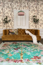 Wendy Morrison Design - Love Birds Green Hand-Tufted Rug 21278 by Nazmiyal Antique Rugs