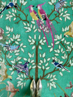 Wendy Morrison Design - Love Birds Green Hand-Tufted Rug 21278 by Nazmiyal Antique Rugs