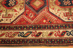 Classic Red Background Tribal Geometric Design Antique 19th Century Caucasian Kazak Rug 43276 by Nazmiyal Antique Rugs