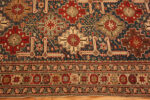Light Blue Color Square Shape Antique Tribal Geometric Caucasian Shirvan Rug 43980 by Nazmiyal Antique Rugs