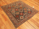 Light Blue Color Square Shape Antique Tribal Geometric Caucasian Shirvan Rug 43980 by Nazmiyal Antique Rugs