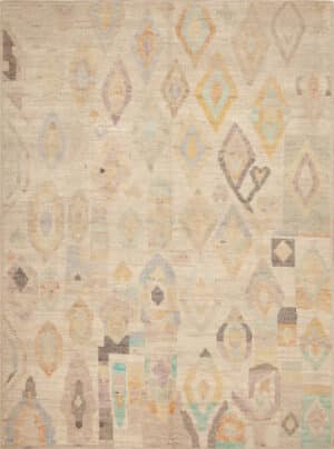 Small Geometric Woolen Handmade Rug 12099 by Nazmiyal Antique Rugs