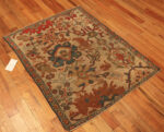 Small Size Ivory Background Antique Large Scale Persian Sultanabad Sampler Wagireh Rug 43505 by Nazmiyal Antique Rugs