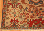 Small Size Ivory Background Antique Large Scale Persian Sultanabad Sampler Wagireh Rug 43505 by Nazmiyal Antique Rugs