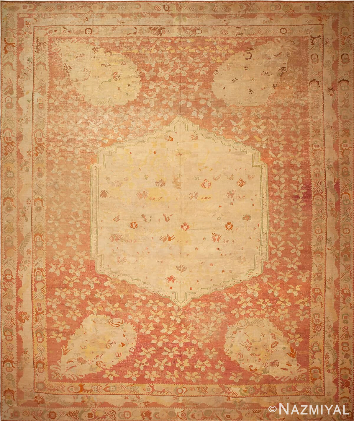 Antique Persian Ghiordez Floral Rug 43825 by Nazmiyal Antique Rugs