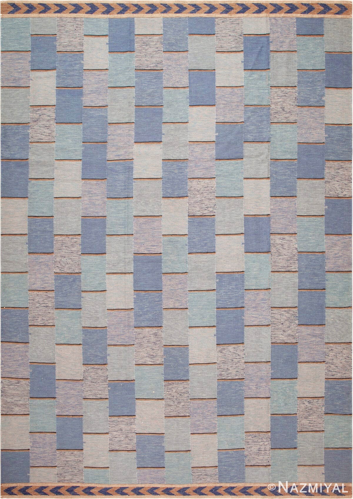 Geometric Modern Swedish Inspired Kilim Rug 73335 by Nazmiyal Antique Rugs