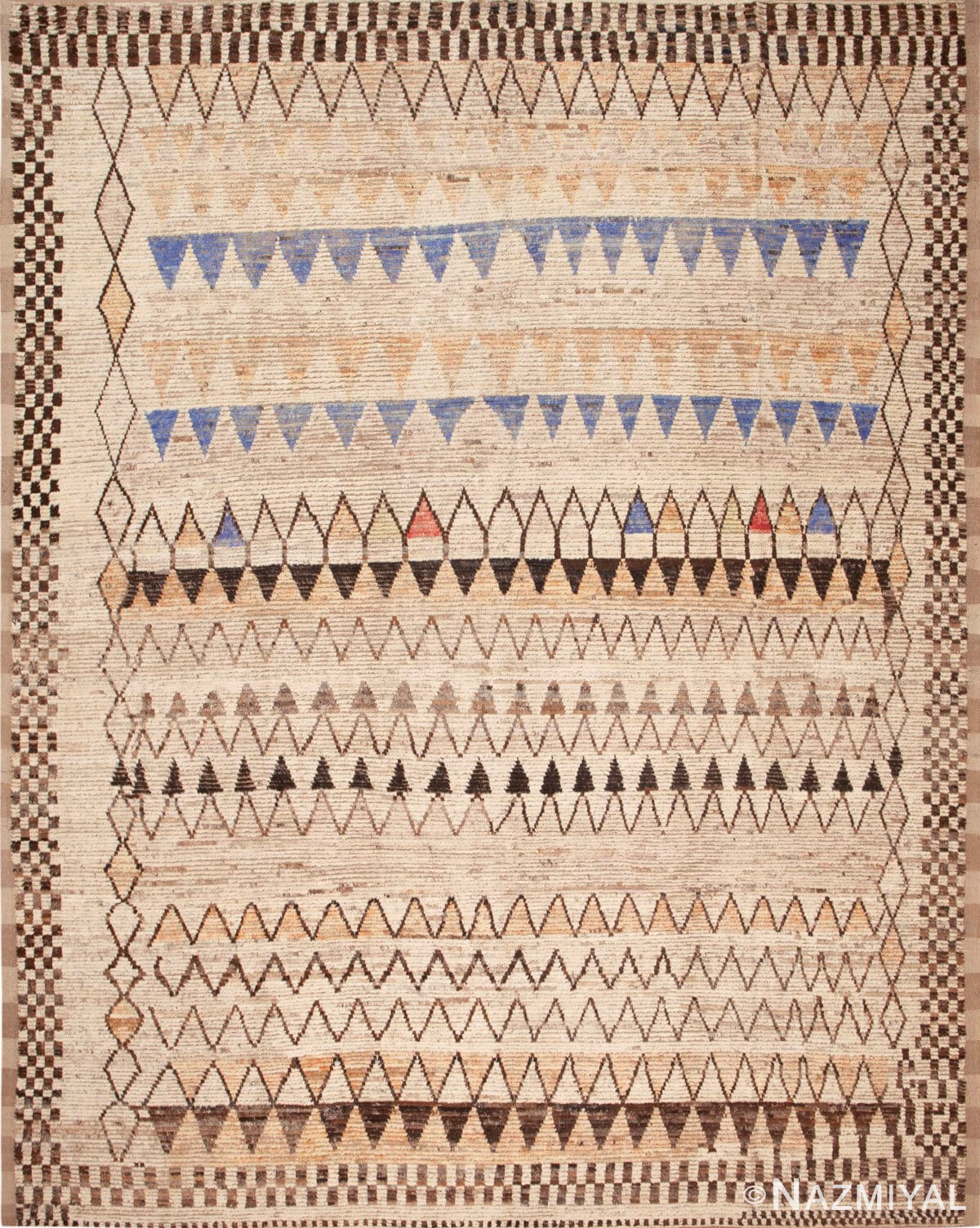 Modern Contemporary Geometric Abstract Pastel Tones 11991 by Nazmiyal Antique Rugs