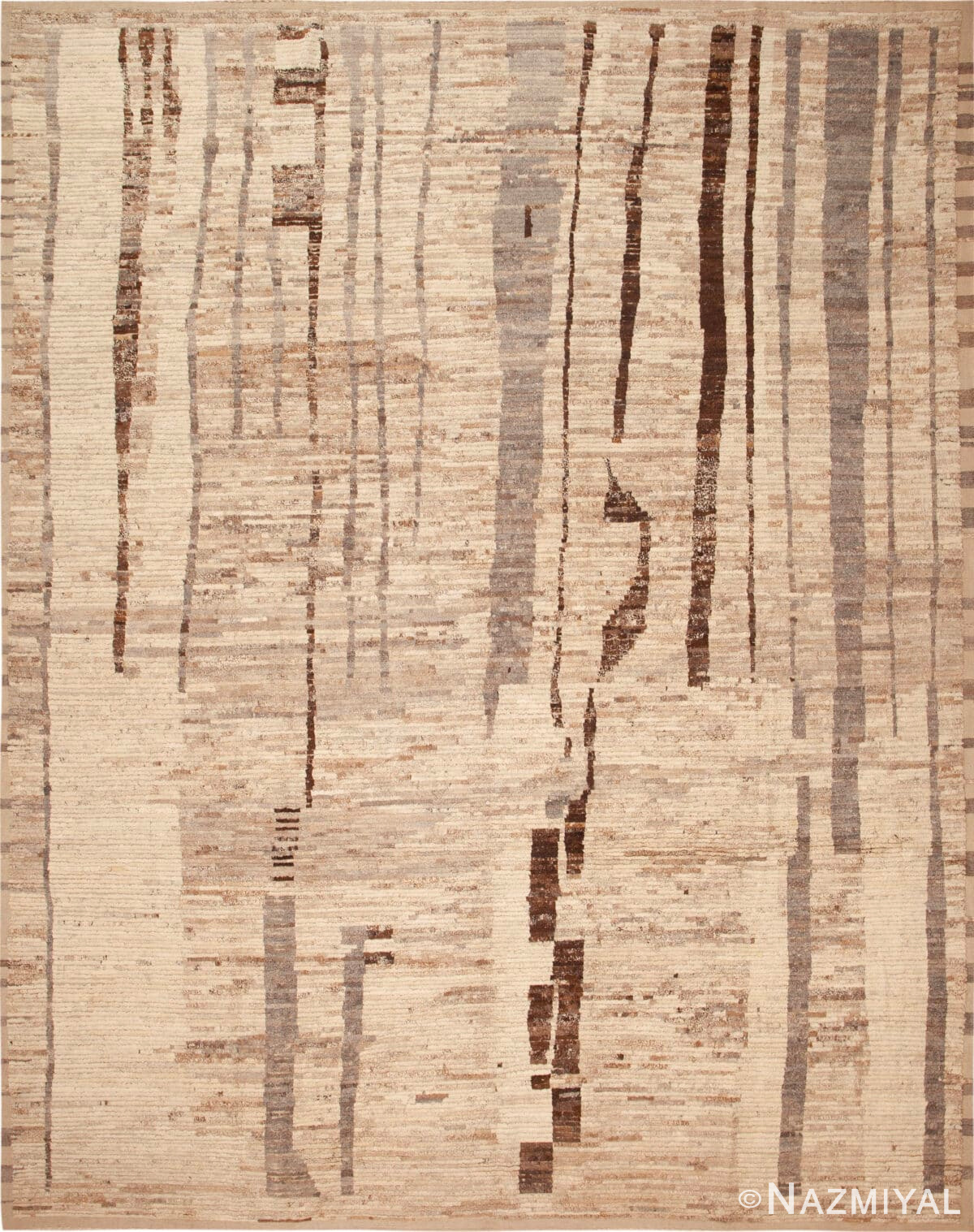 Modern Contemporary Earth Abstract 11983 by Nazmiyal Antique Rugs
