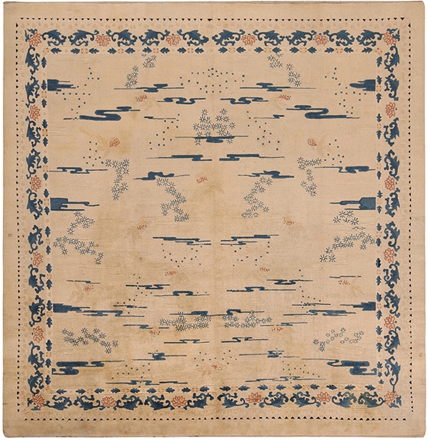 Antique Square Chinese Rug 71495 by Nazmiyal Antique Rugs