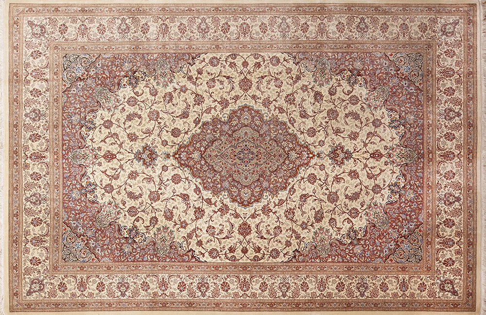 Luxurious Vintage Persian Qum Rug 72750 by Nazmiyal Antique Rugs