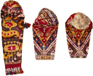 Antique Uzbek Lakhai Hats Set 73376 by Nazmiyal Collection