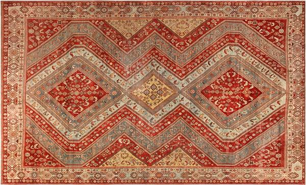 Tribal Large Antique Persian Qashqai Rug 72144 by Nazmiyal Antique Rugs