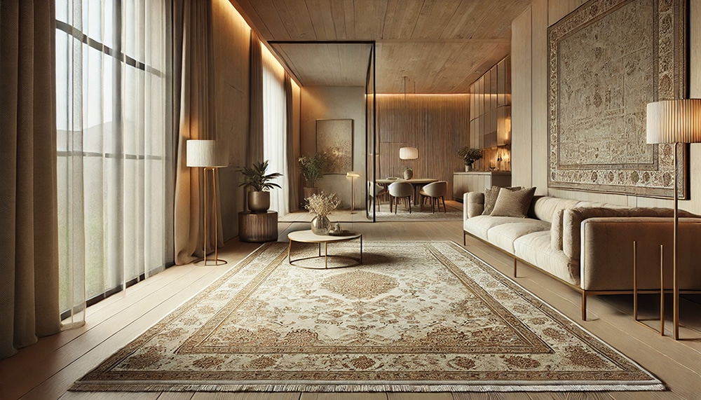 Modern Interior Design Stylized with Antique Rug by Nazmiyal Antique Rugs