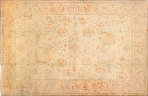 Large Oversized Cream Antique Decorative Turkish Oushak Rug #49166 by Nazmiyal Antique Rugs