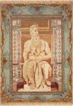 Vintage Moses by Michelangelo Persian Tabriz Rug 73398