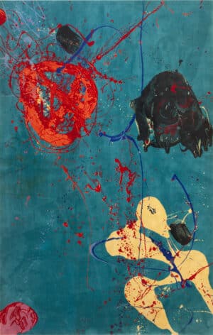 Vintage Sam Francis Art Design European Rug 73397 by Nazmiyal Antique Rugs