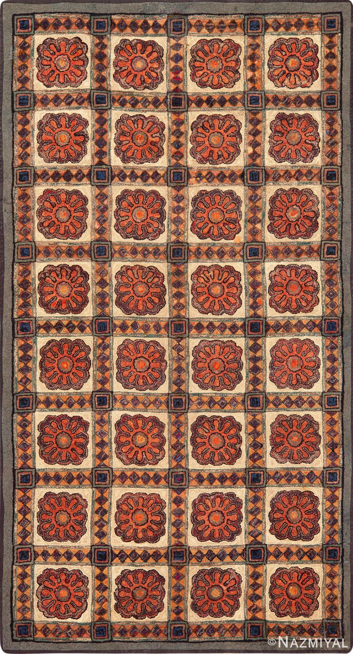 Antique American Hooked Rug 50724 by Nazmiyal Antique Rugs