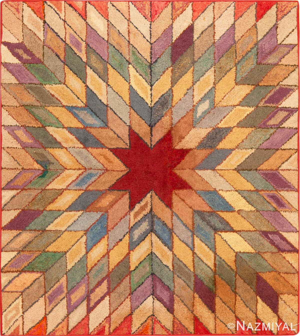 Antique American Hooked Best Rugs 72395 by Nazmiyal Antique Rugs
