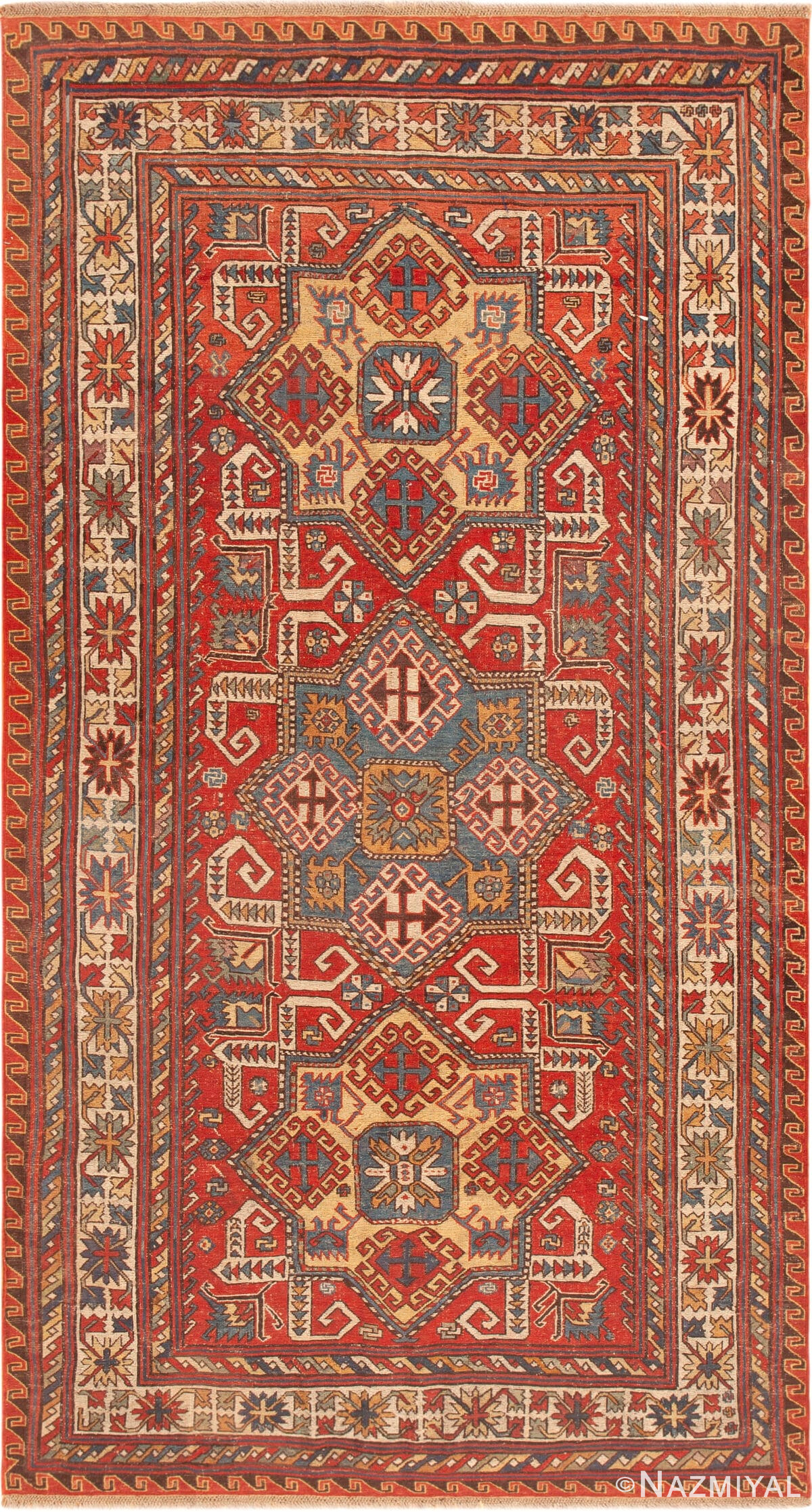 Antique Caucasian Soumak Kilim Rug 73118 by Nazmiyal Antique Rugs
