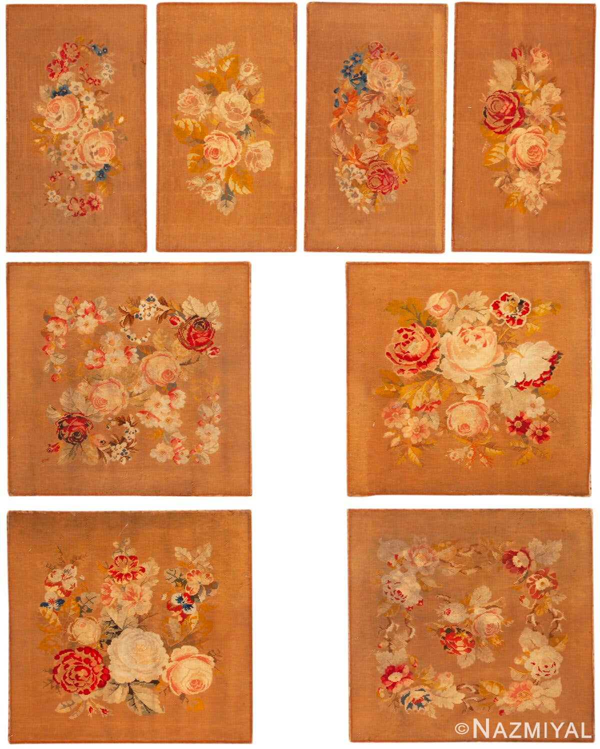Antique English Needlepoint Rug 44214 by Nazmiyal Antique Rugs