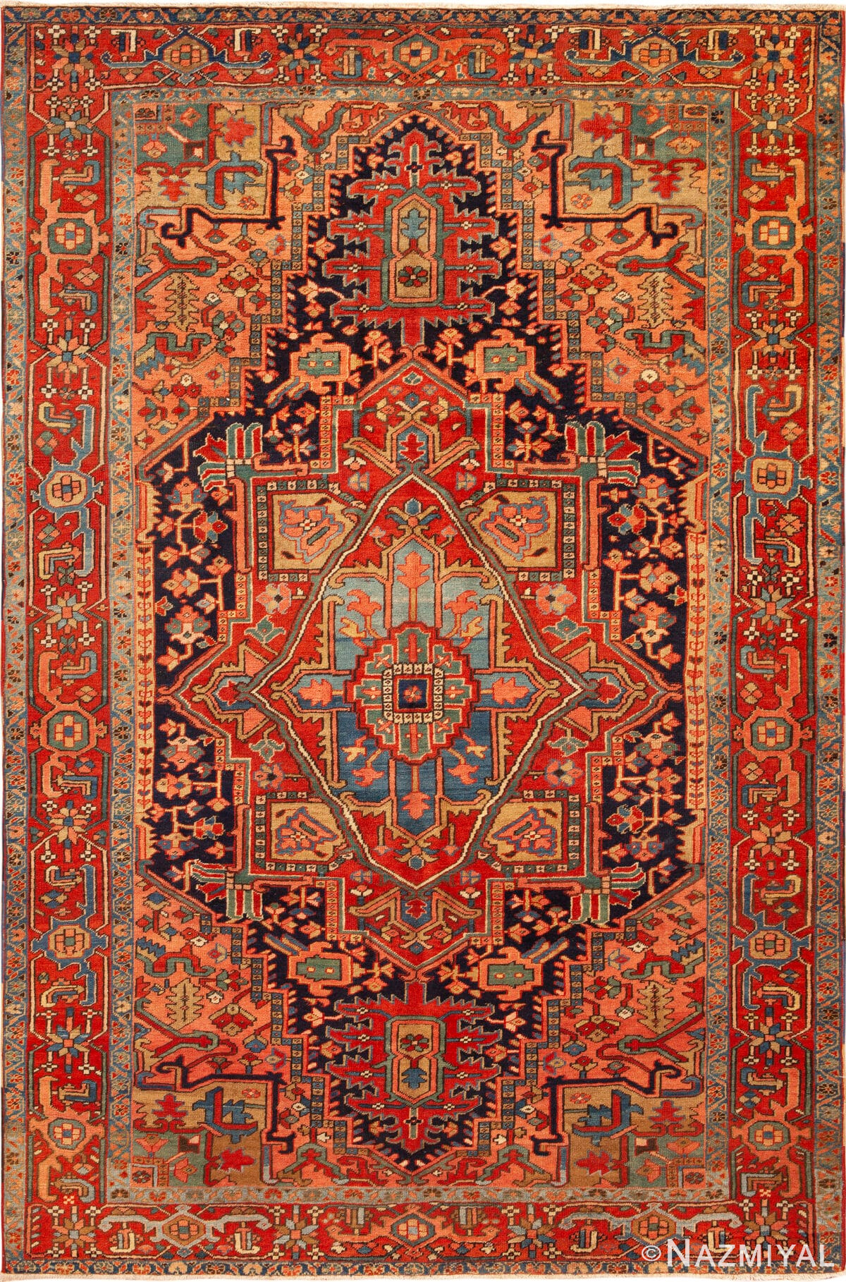 Antique Persian Heriz Rug 15172 by Nazmiyal Antique Collection