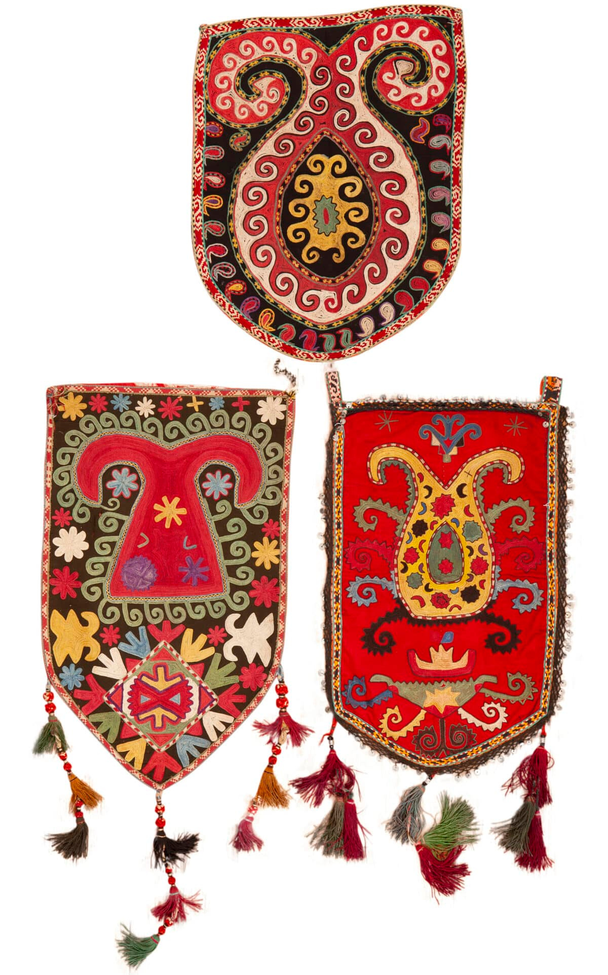 Set of Rare Collectible Antique 19th Century Uzbek Floral Lahkai 73375 by Nazmiyal Antique Rugs