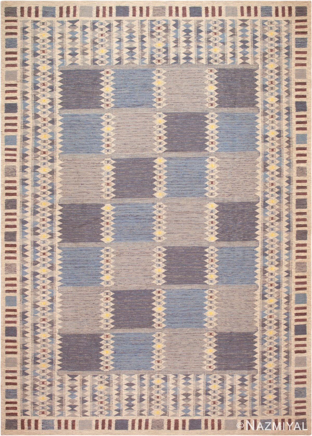 Swedish Style Modern Kilim Rug 73362 by Nazmiyal Antique Rugs
