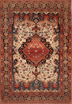 Antique Persian Kashan 73451 by Nazmiyal Antique Rugs