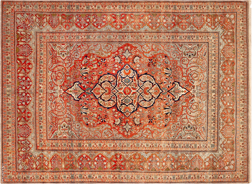 Antique Persian Mohtasham Kashan Rug 73458 by Nazmiyal Antique Rugs