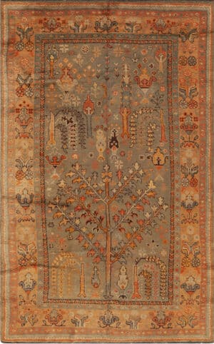 Antique Turkey Geometric Oushak Rug 73417 by Nazmiyal Antique Rugs