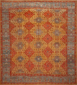 Antique Turkish Oushak Rug 73431 by Nazmiyal Antique Rugs