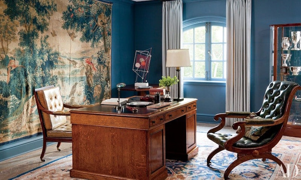 Decorating Home Office With Antique Rugs - Photo: Roger Davies | Nazmiyal