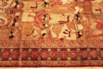 Historical Storytelling Antique Persian Kerman Mashahir Pictorial Rug Detail 73429 by Nazmiyal Antique Rugs