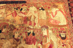 Historical Storytelling Antique Persian Kerman Mashahir Pictorial Rug Detail 73429 by Nazmiyal Antique Rugs