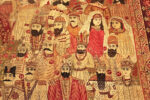 Historical Storytelling Antique Persian Kerman Mashahir Pictorial Rug King 73429 by Nazmiyal Antique Rugs